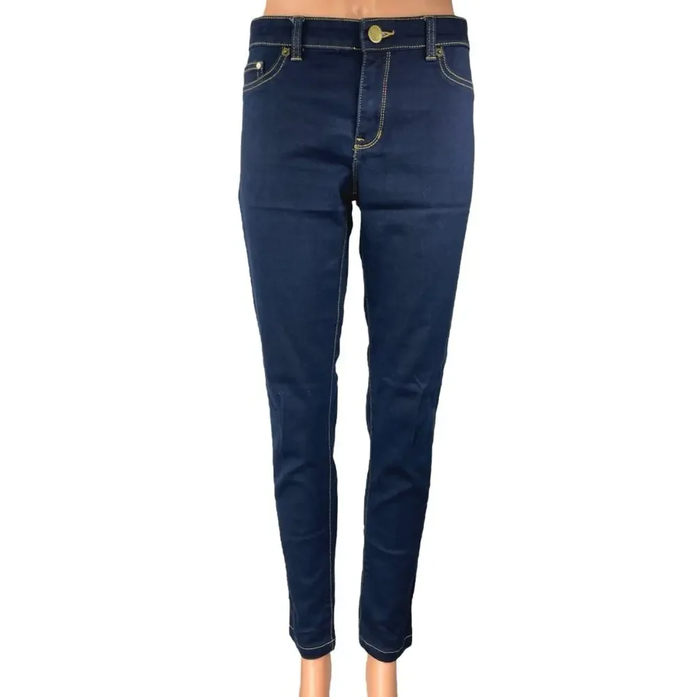 Michael Kors Women's Blue Dark Wash Mid Rise Skinny Jegging Denim Jeans Size 6